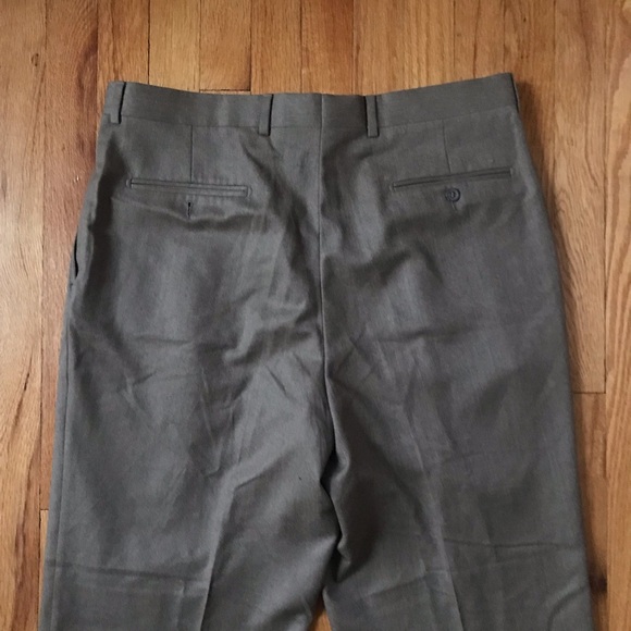 Jack Victor Men's Pleated Dress Pants Super 120s Italian Wool Taupe 36x29 - Picture 9 of 12